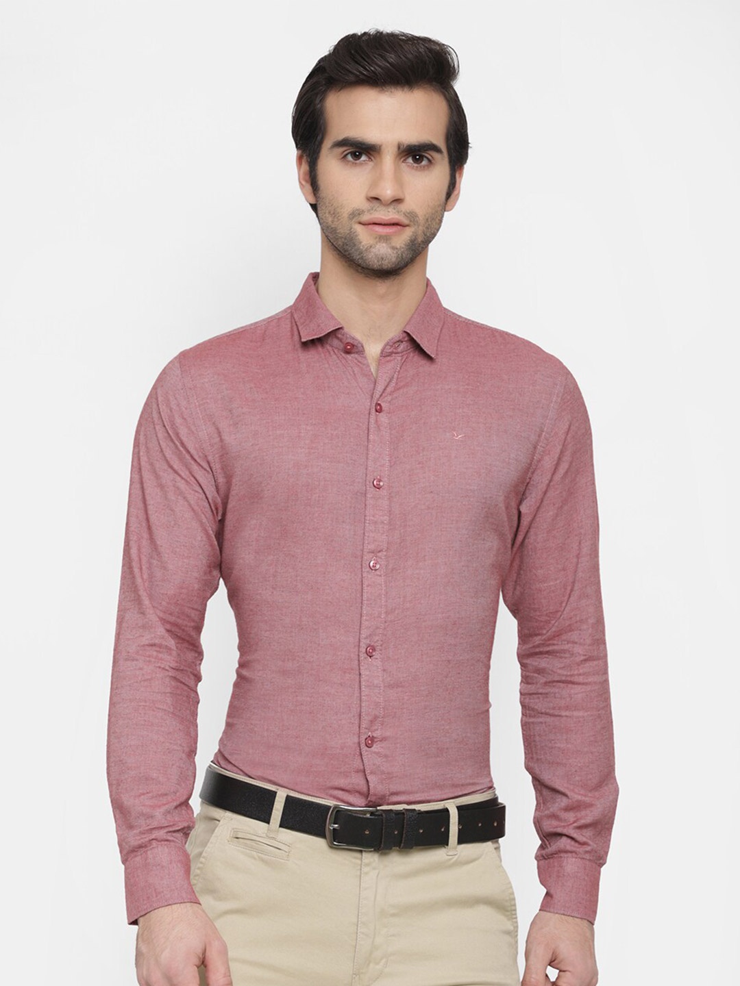 

cape canary Men Pink Cotton Formal Shirt