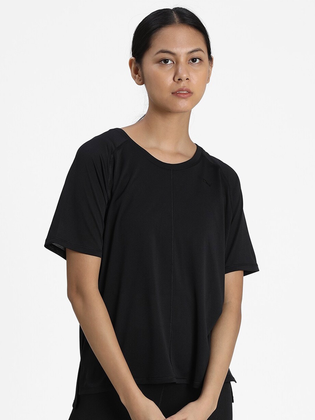 

Puma Women Black Studio Graphene Relaxed Yoga T-shirt