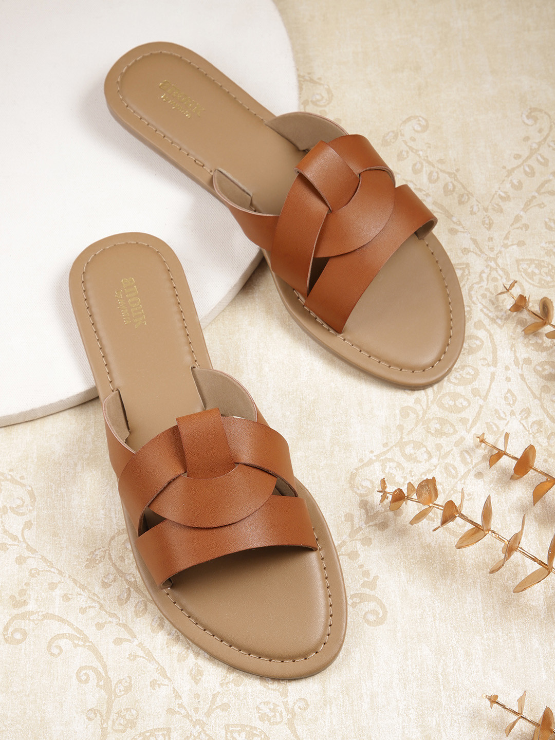 

Anouk Women Open Toe Flats, Brown