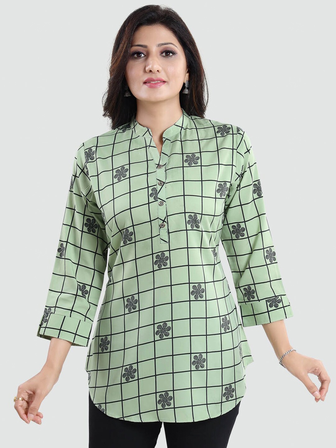 

Saree Swarg Green Printed Kurti