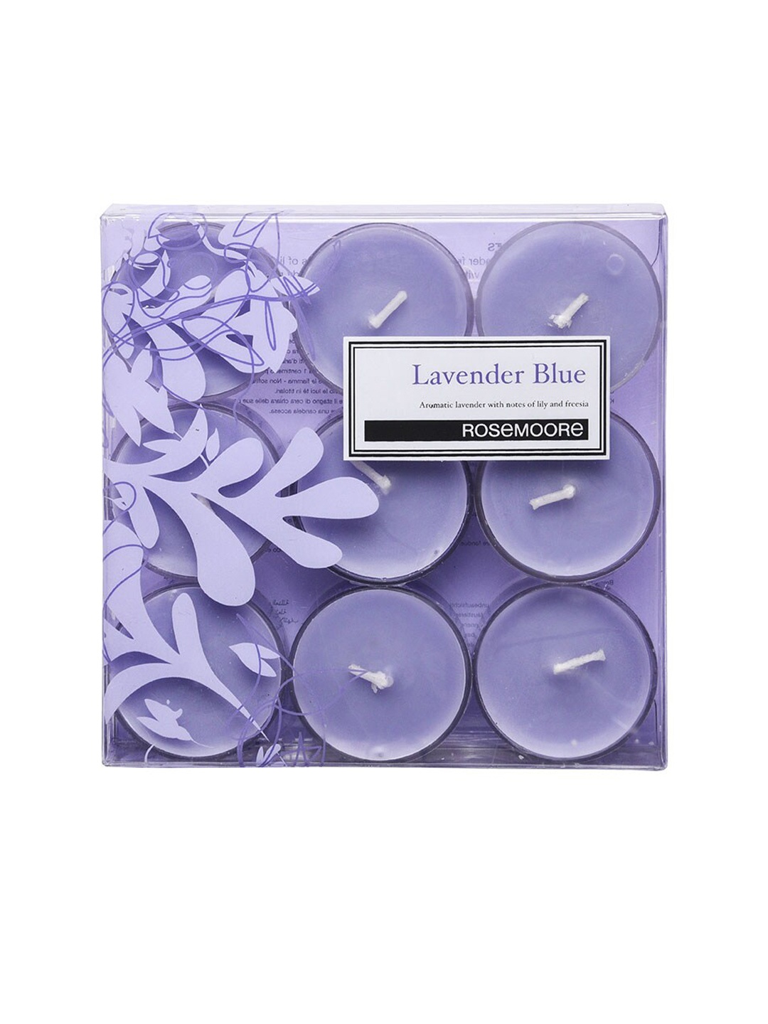 

ROSEMOORe Set Of 9 Lavender-Colored Tea Light Candles