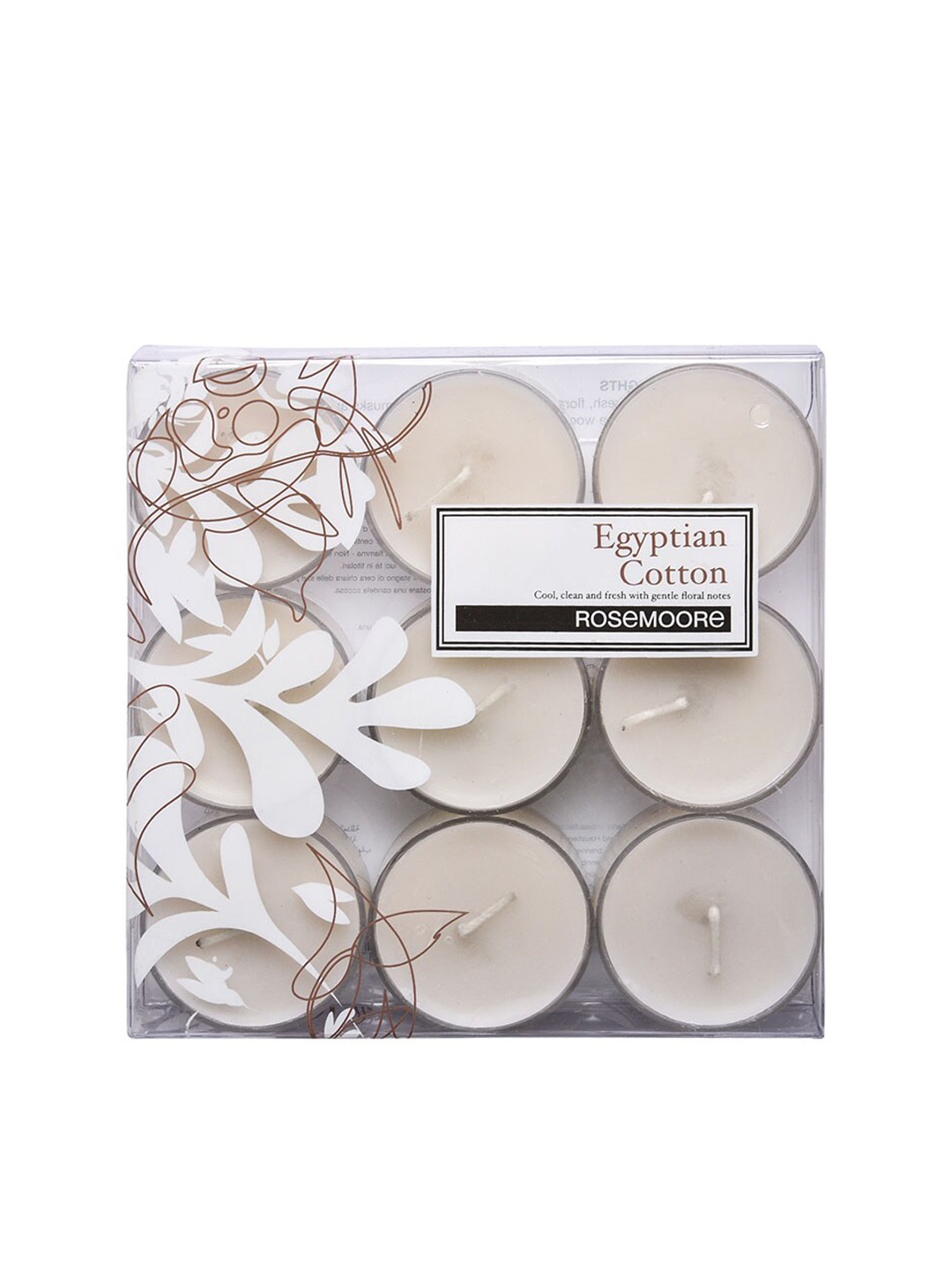 

ROSEMOORe 9 Pieces Scented Egyptian Cotton Tea Lights, White