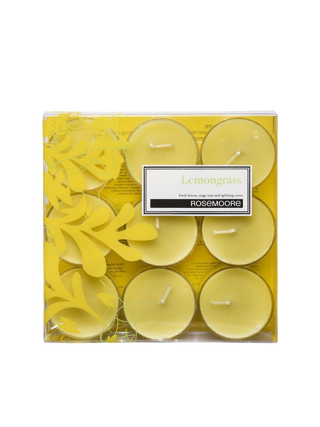 

ROSEMOORe 9 Pieces Lemongrass Scented Tea Lights, Yellow