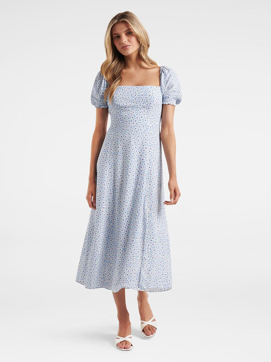 

Forever New Women Blue Floral Midi Dress