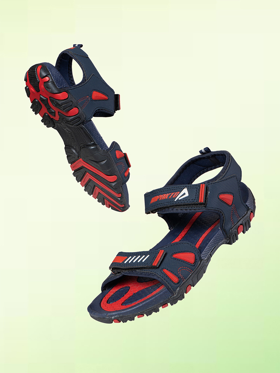 

IMPAKTO Men Red & Blue Solid Sports Sandals