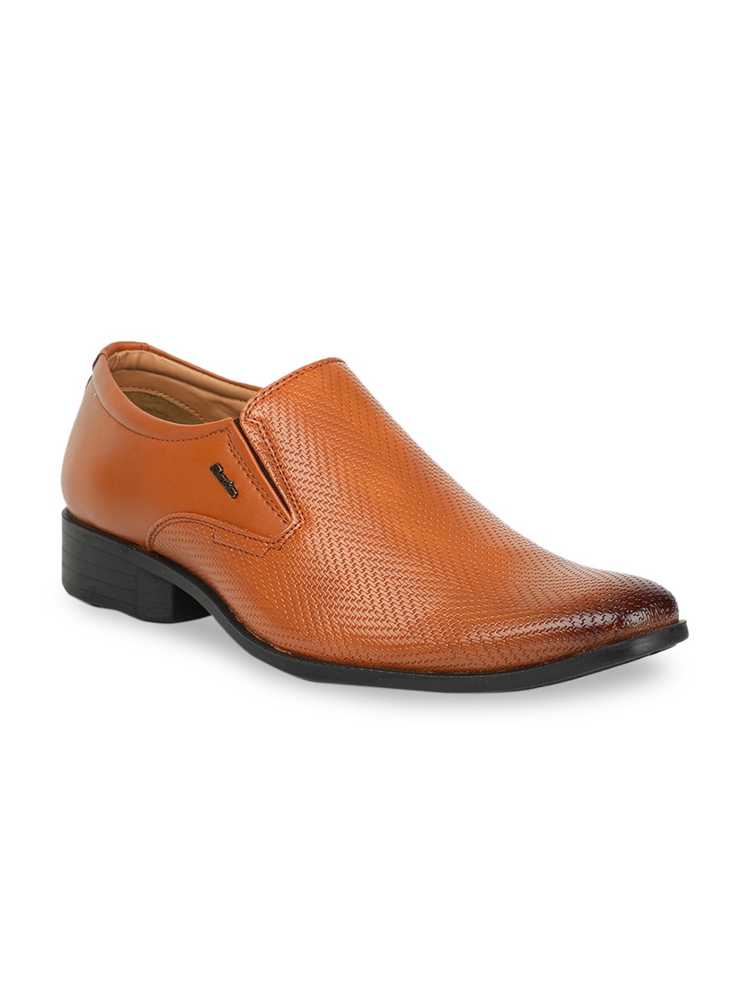 

Bata Men Brown Textured Formal Slip-on Shoes