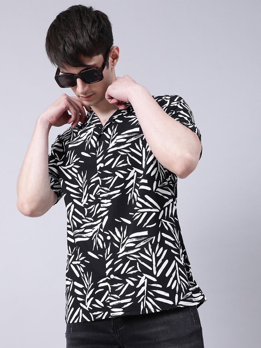

Antony Morato Men Black Printed Casual Shirt