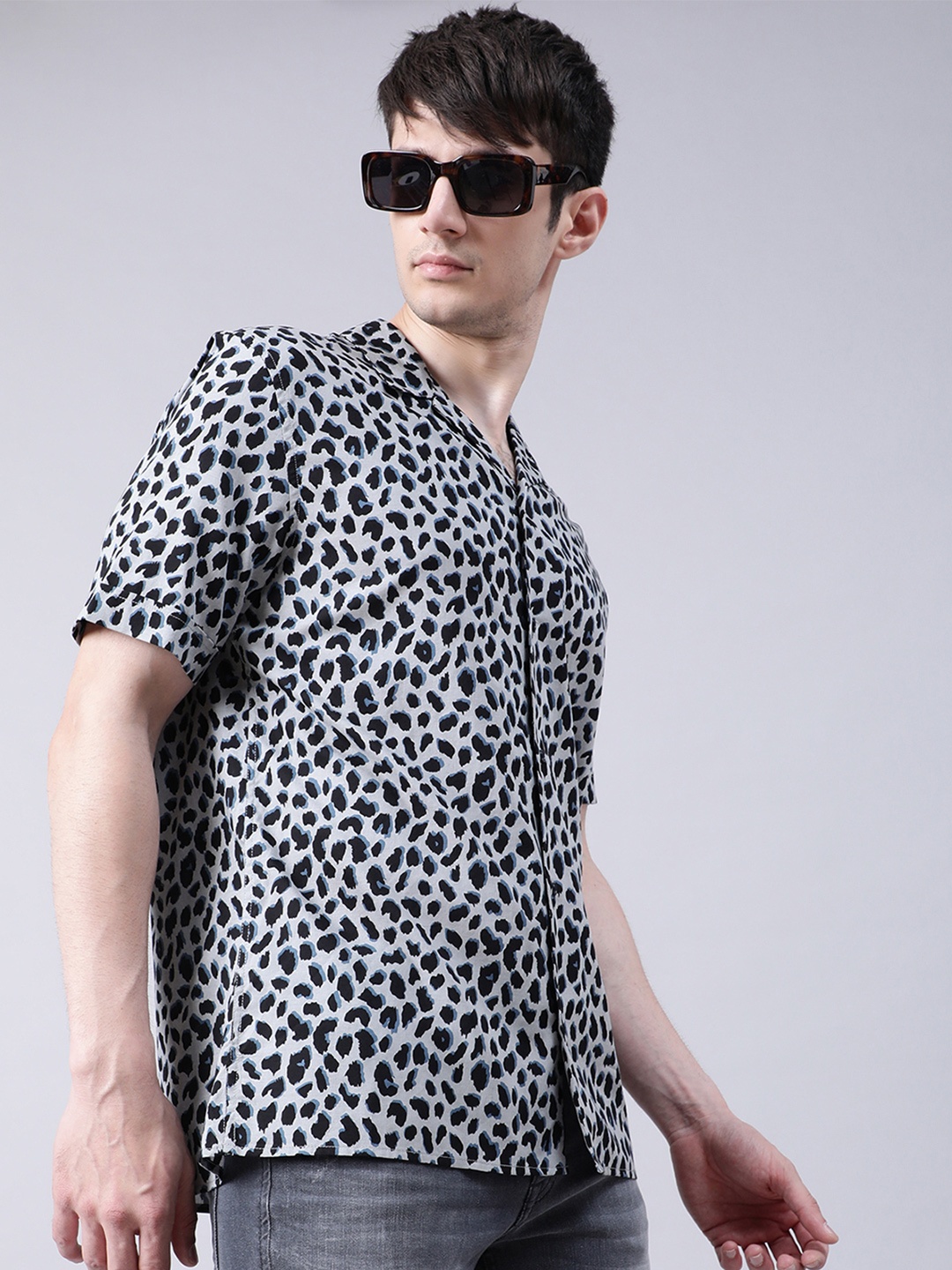 

Antony Morato Men Grey Printed Casual Shirt
