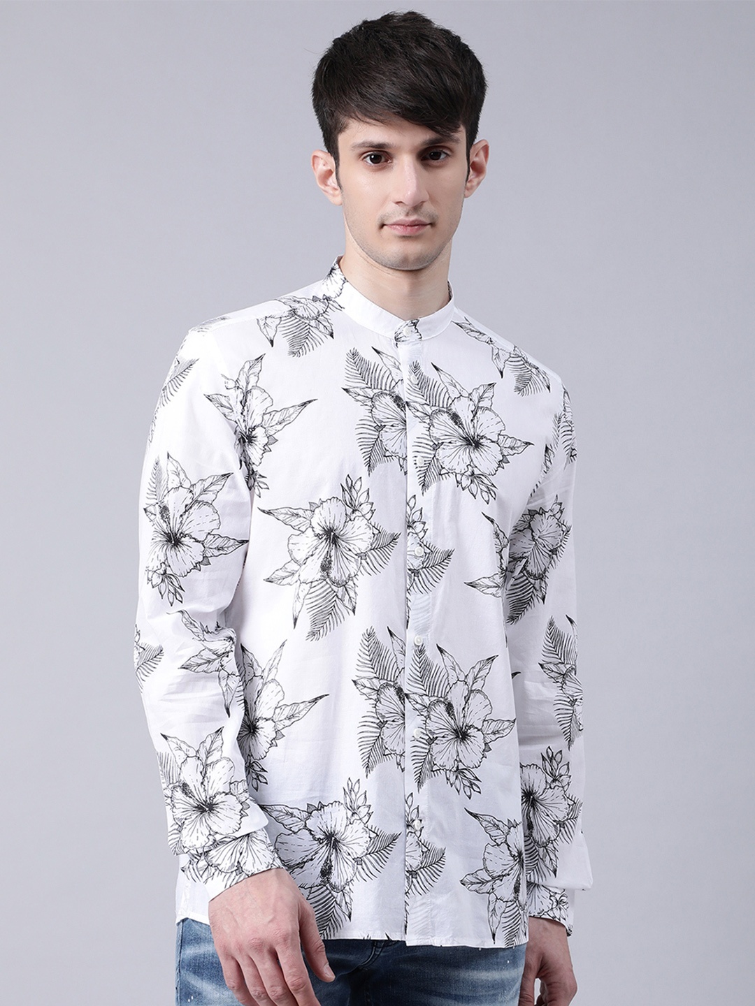 

Antony Morato Men White Floral Printed Casual Shirt