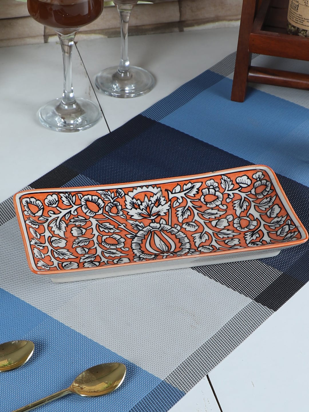 

CDI Orange & White Rectangular Shaped Platter