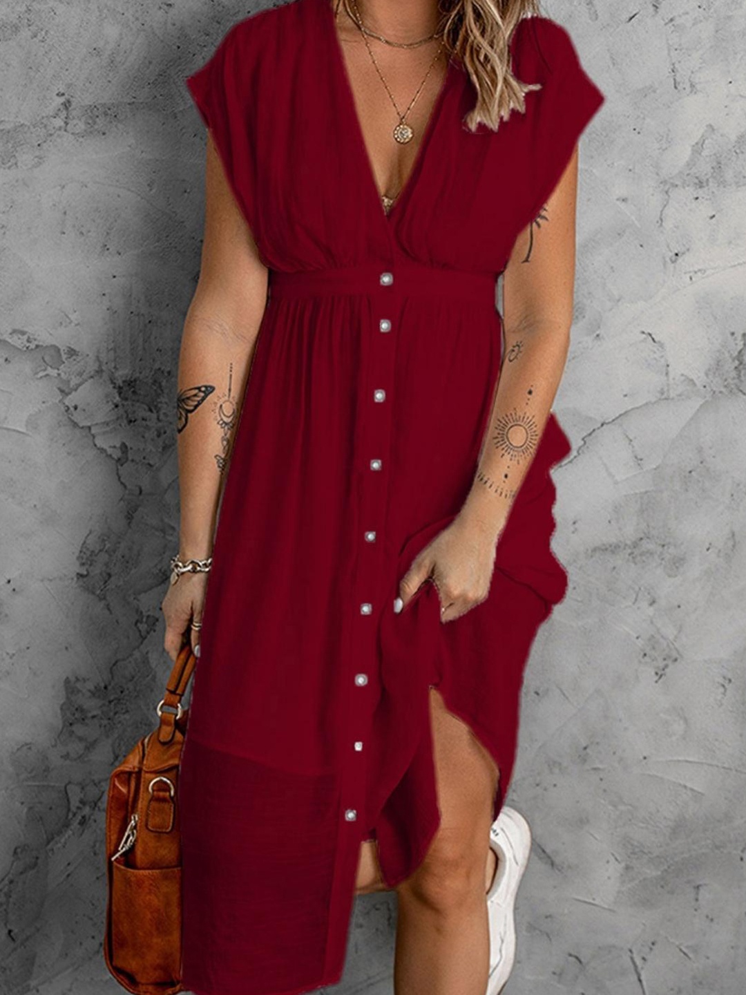 

BoStreet Red Shirt Dress