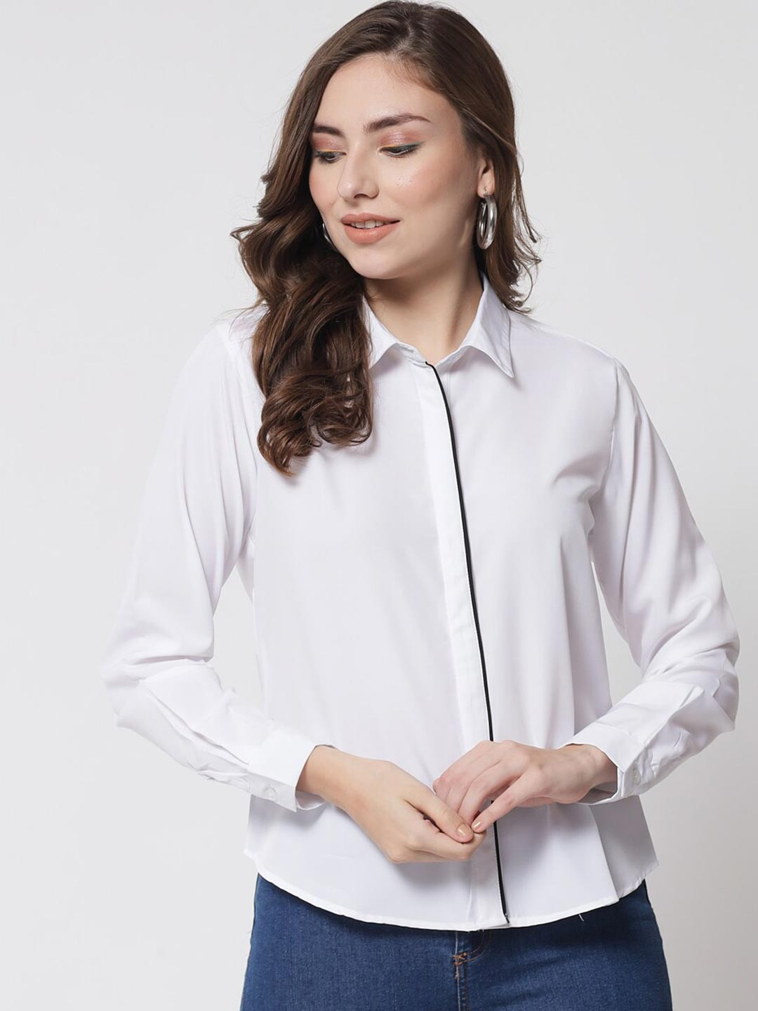 

Trend Arrest Women White Formal Shirt