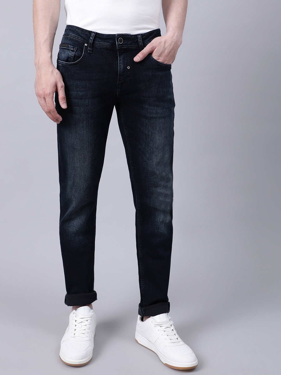 

Antony Morato Men Blue Tapered Fit Light Fade Jeans, Navy blue