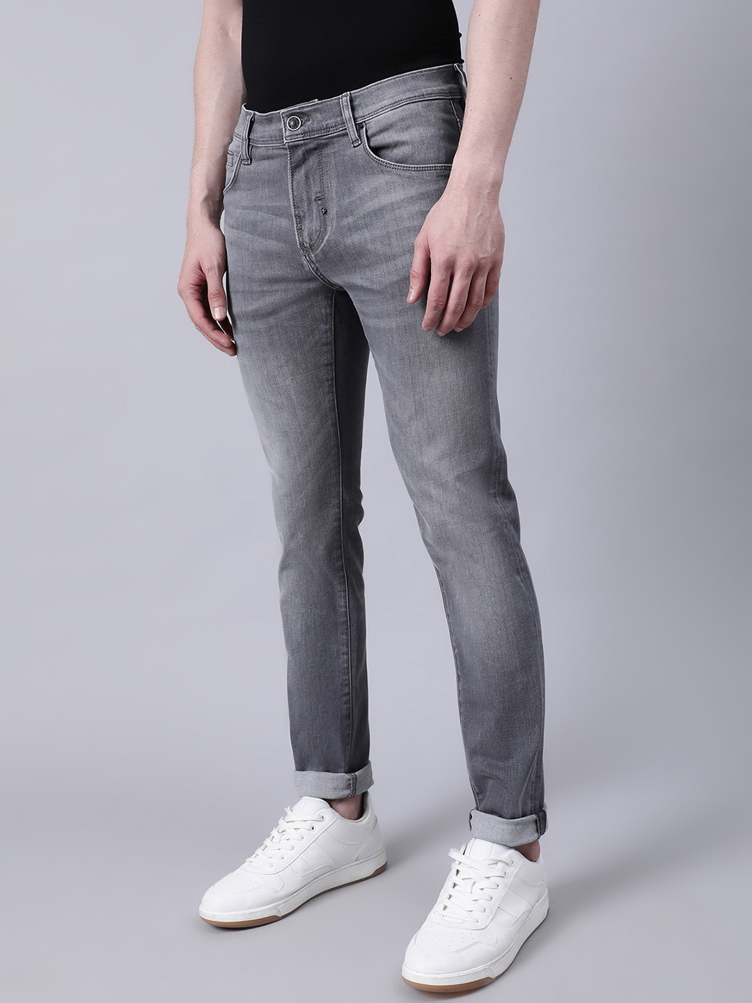 

Antony Morato Men Grey Skinny Fit Low Distress Heavy Fade Jeans