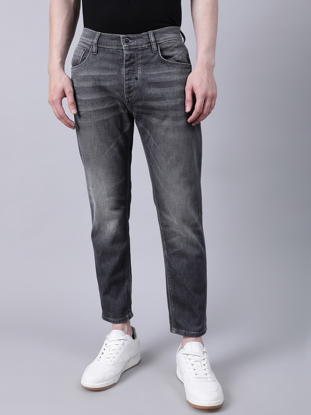 

Antony Morato Men Grey Skinny Fit Low Distress Light Fade Jeans