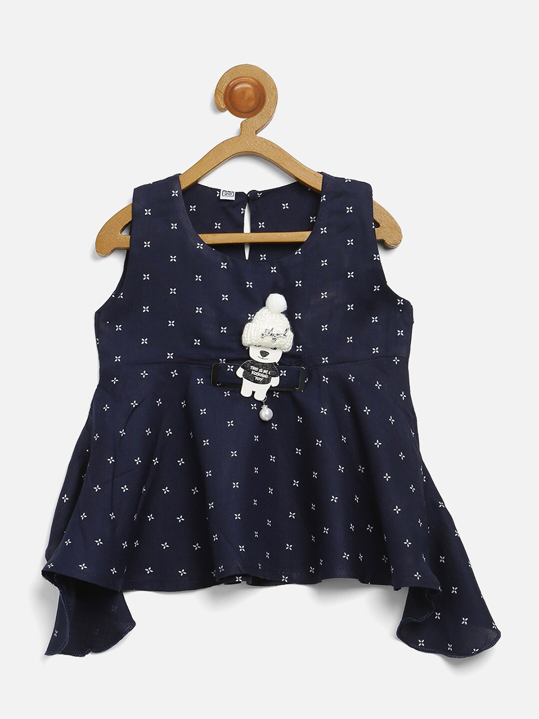 

V2 Value & Variety Girls Blue Print Styled Back Top