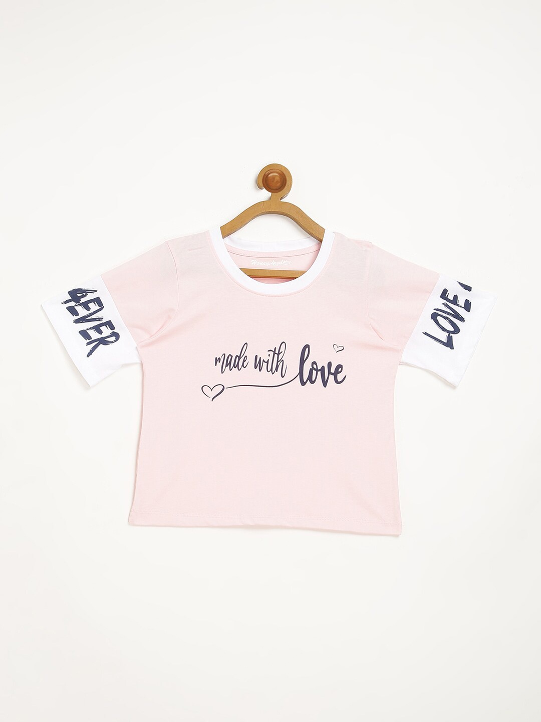 

V2 Value & Variety Girls Pink Print Placement Print Top