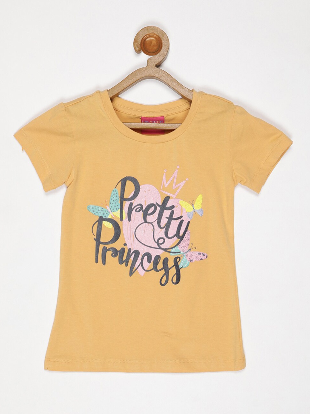 

V2 Value & Variety Girls Gold-Toned Printed Top
