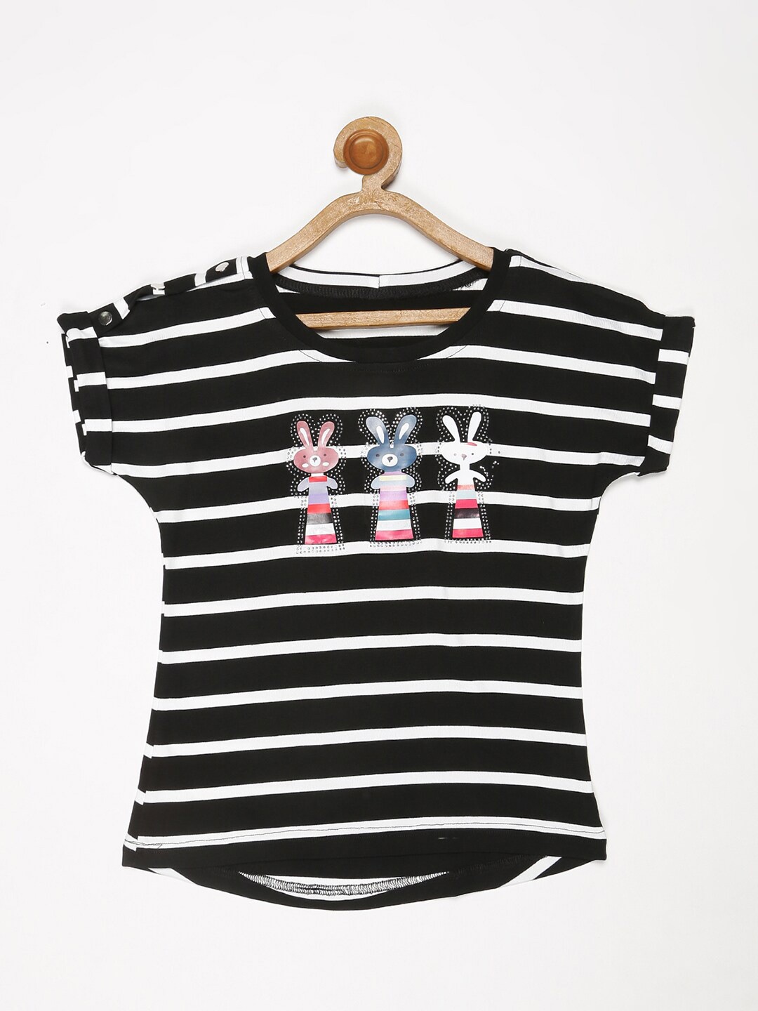

V2 Value & Variety Black & White Striped Top