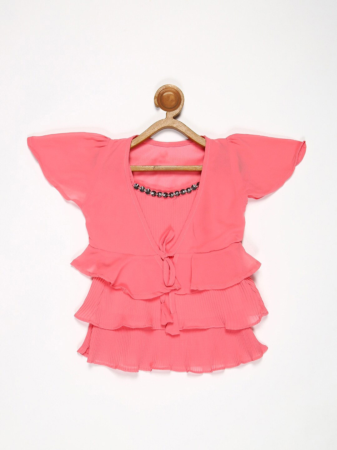 

V2 Value & Variety Fuchsia Chiffon Tiered Top