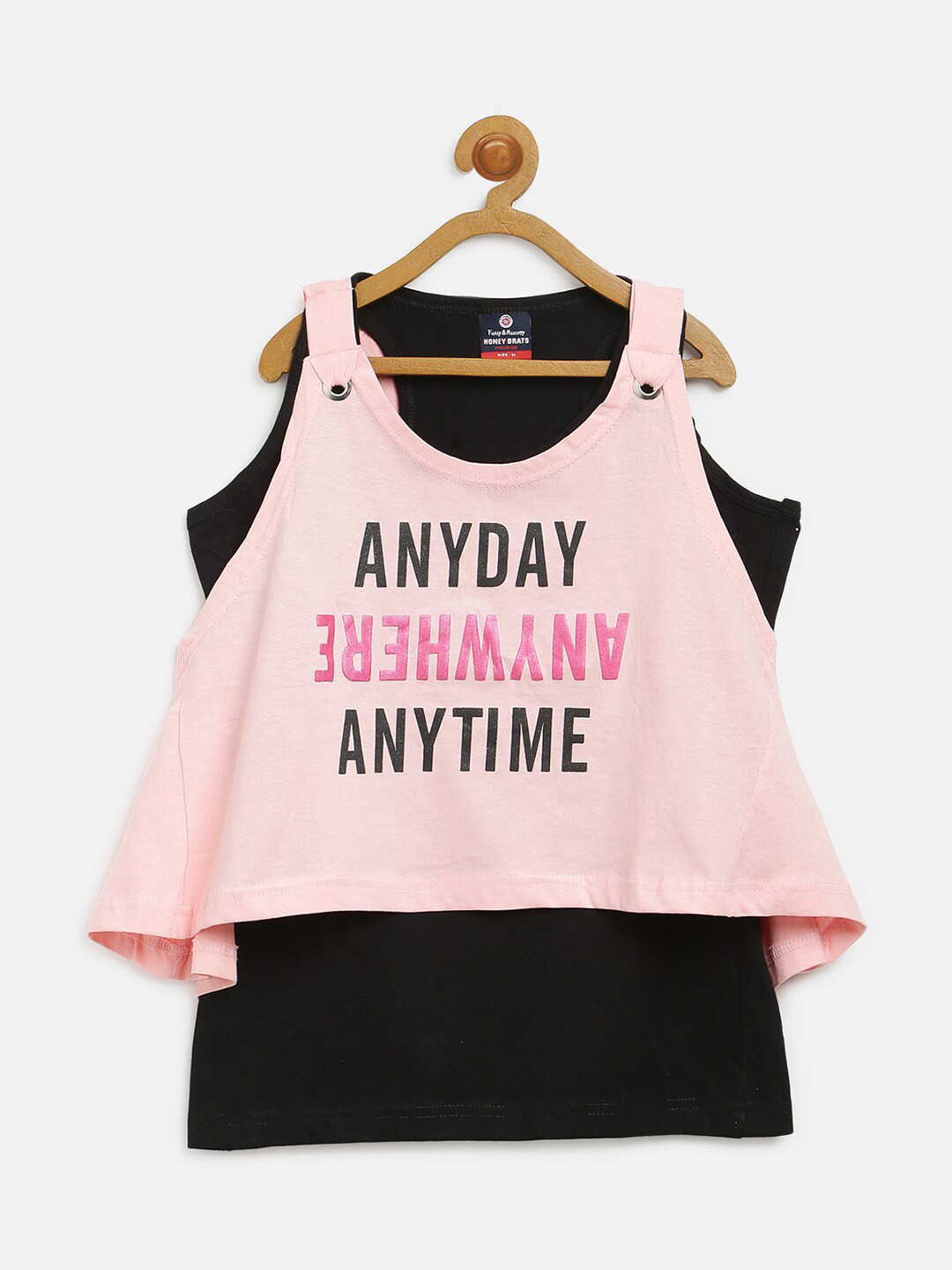

V2 Value & Variety Peach-Coloured Print Tank Top