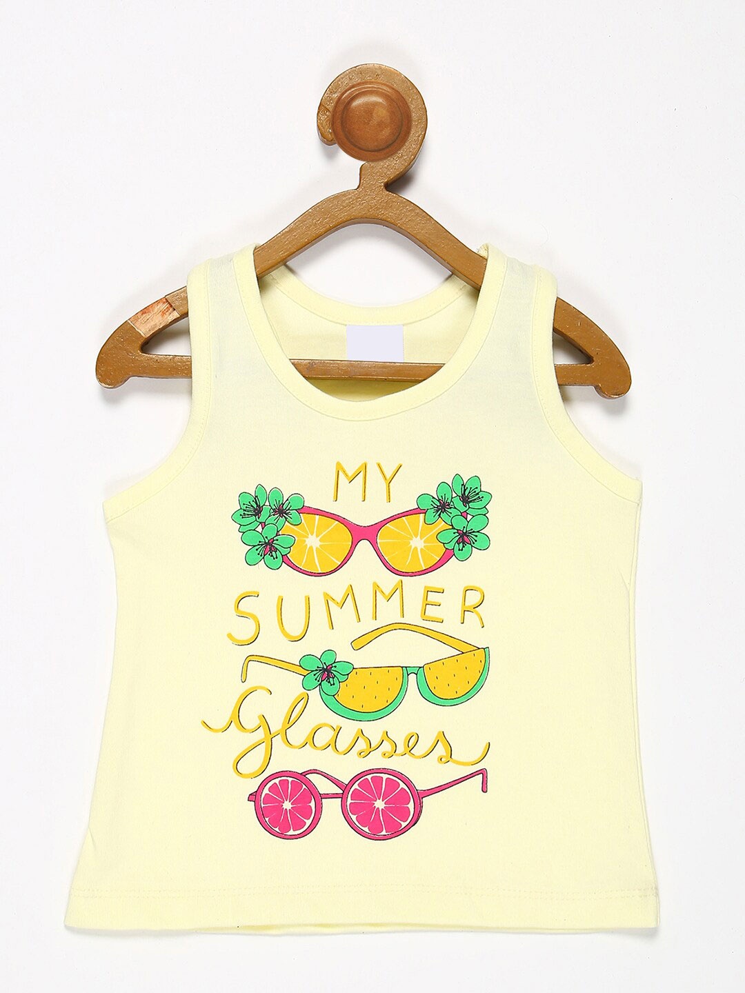 

V2 Value & Variety Girls Yellow Print Top