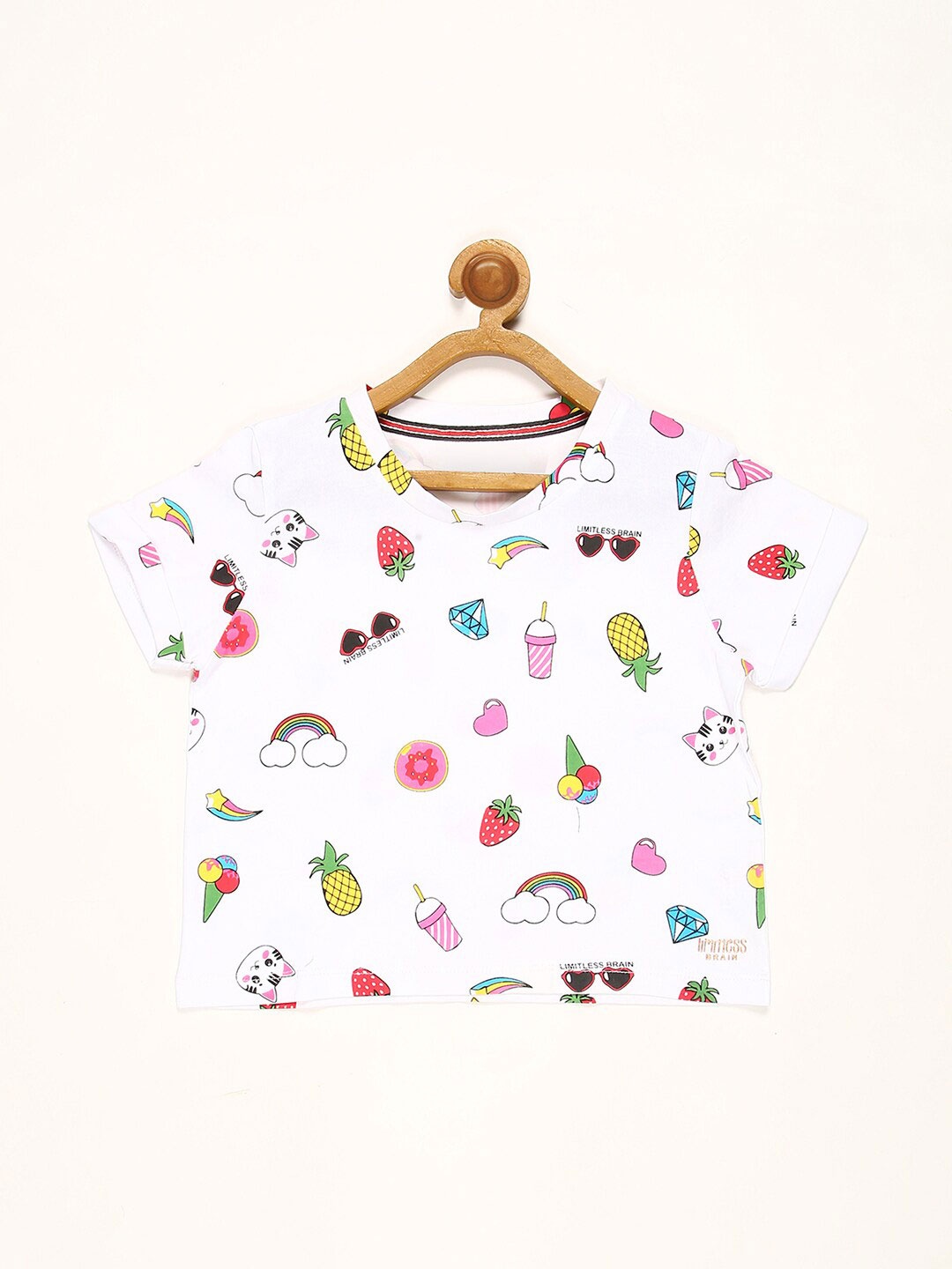 

V2 Value & Variety Kids-Girls White Print Top