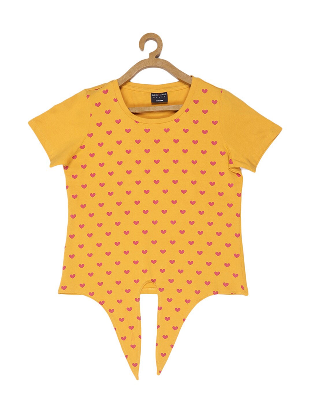 

V2 Value & Variety Girls Mustard Yellow & Pink Geometric Print Top
