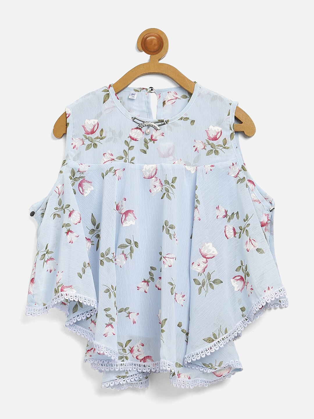 

V2 Value & Variety Blue Floral Print Chiffon Top