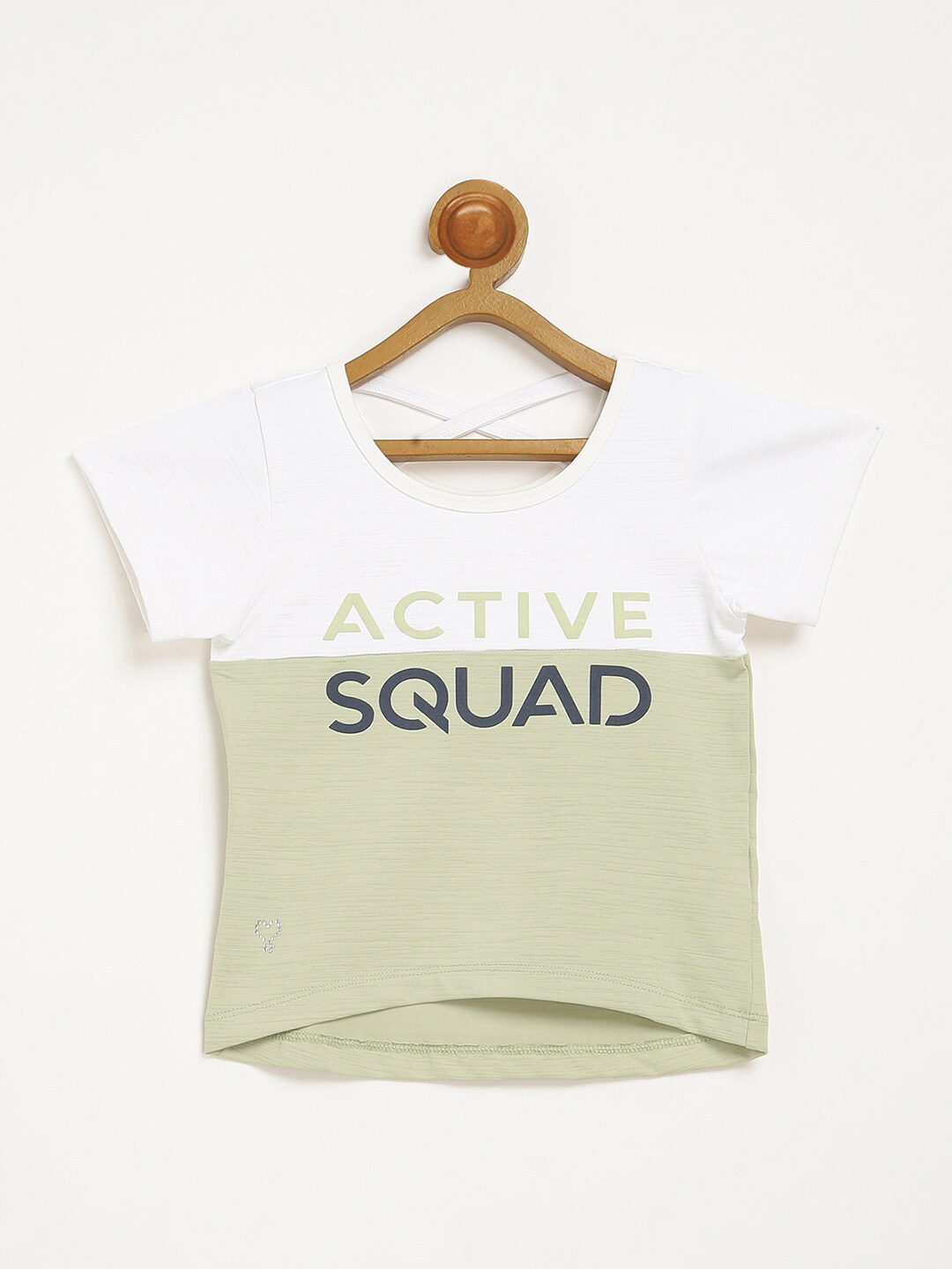 

V2 Value & Variety Kids-Girls Green Colourblocked Top