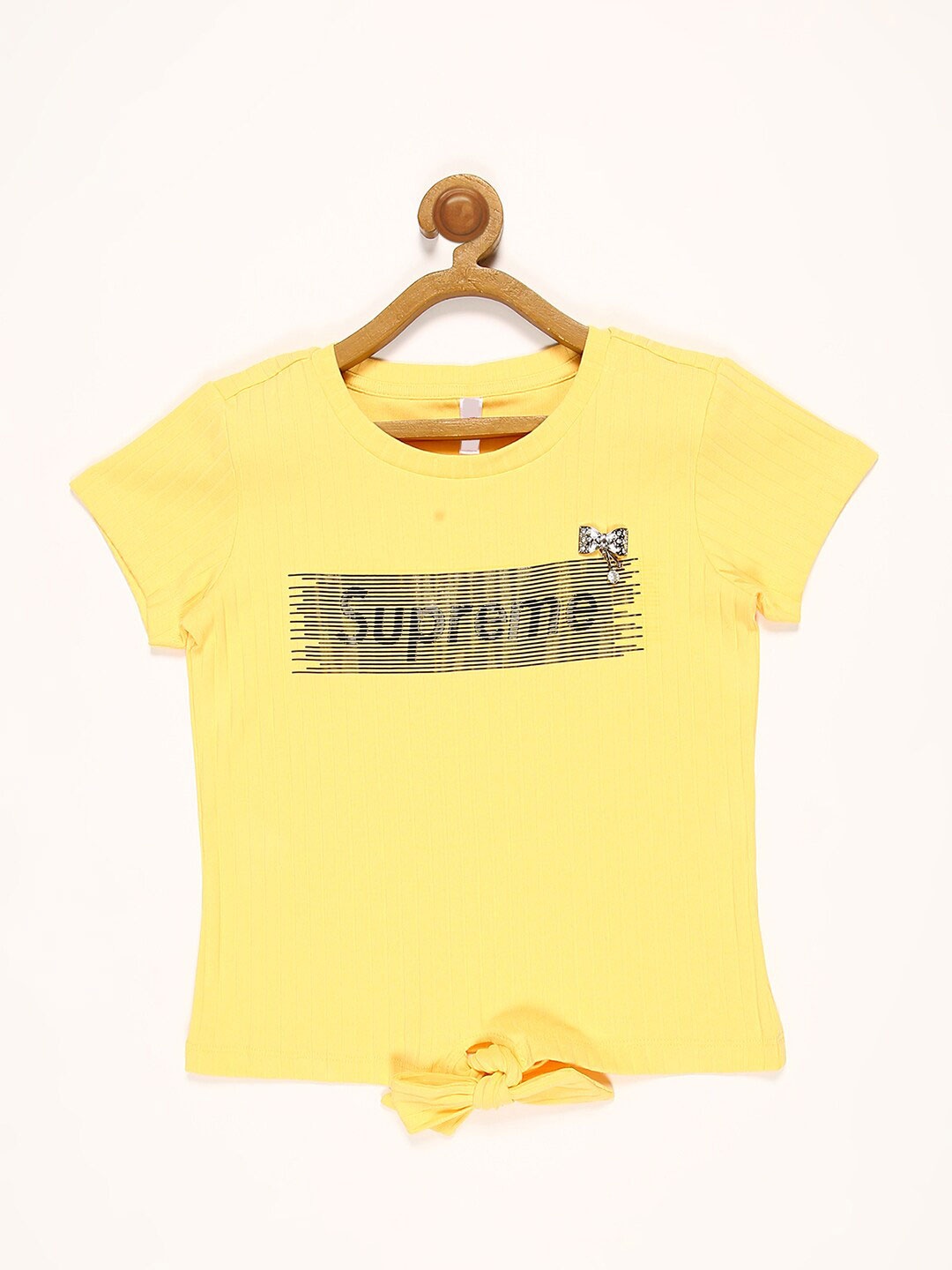

V2 Value & Variety Girls Yellow Sequined Top