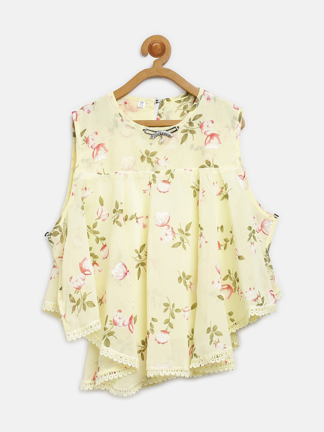 

V2 Value & Variety Girls Yellow Floral Printed Top