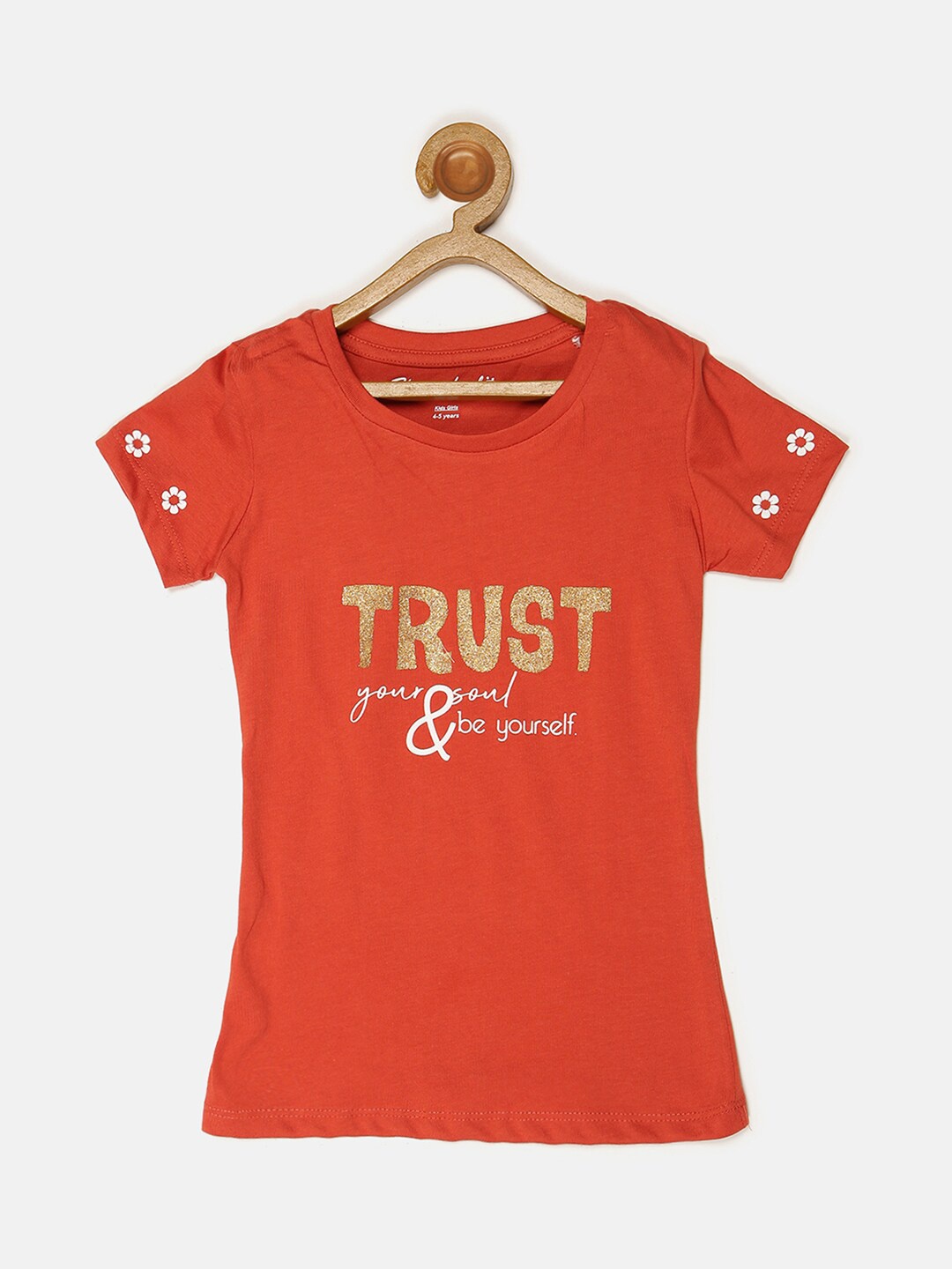 

V2 Value & Variety Girls Orange Printed Top