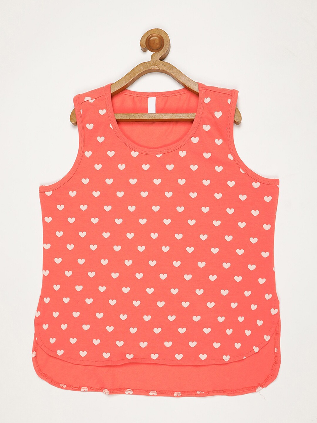 

V2 Value & Variety Girls Coral & White Print Top