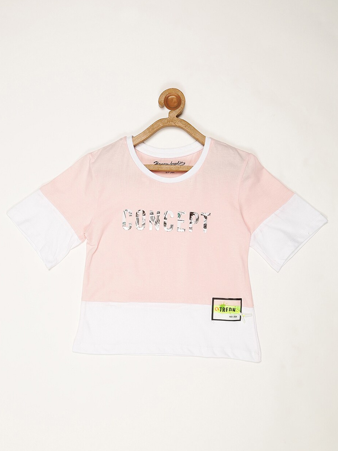 

V2 Value & Variety Pink & White Colourblocked Top