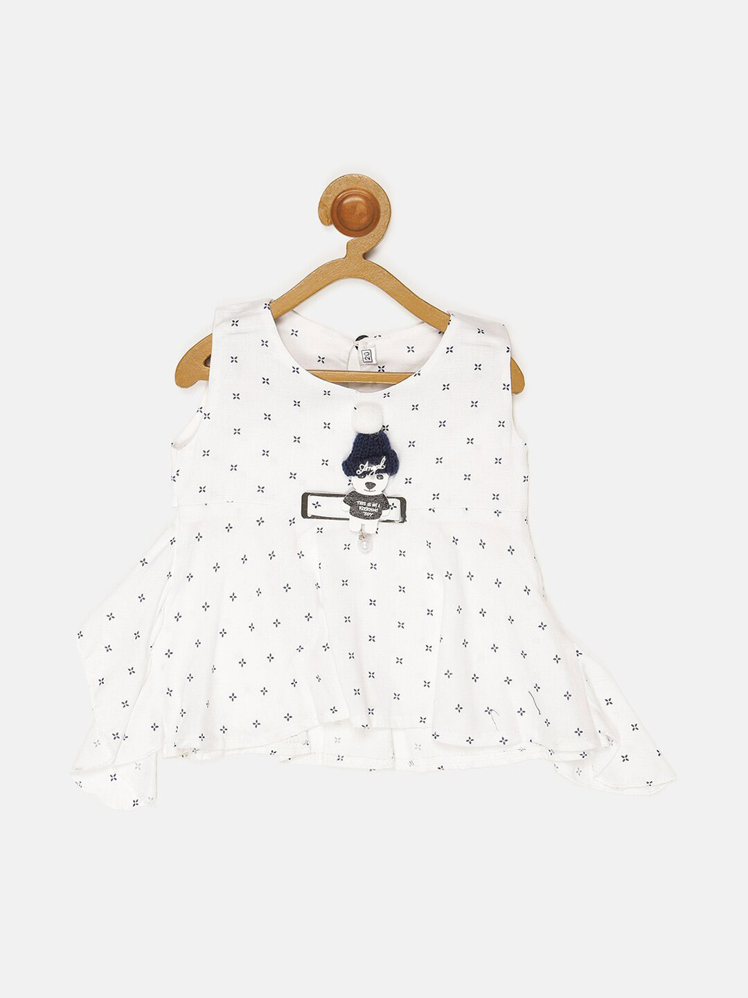 

V2 Value & Kids-Girls Variety Cream-Coloured Print Top