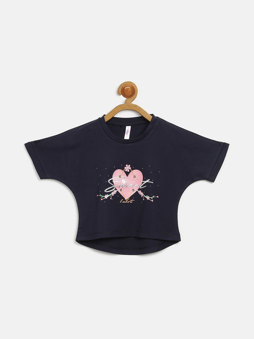 

V2 Value & Variety Navy Blue Print Extended Sleeves Top