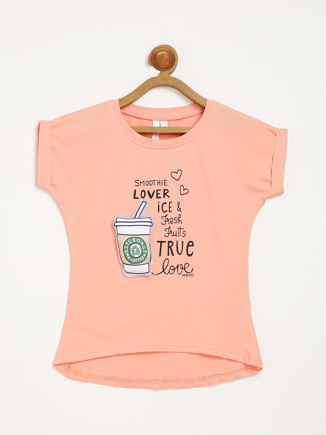 

V2 Value & Variety Girls Beige & White Print Regular Top