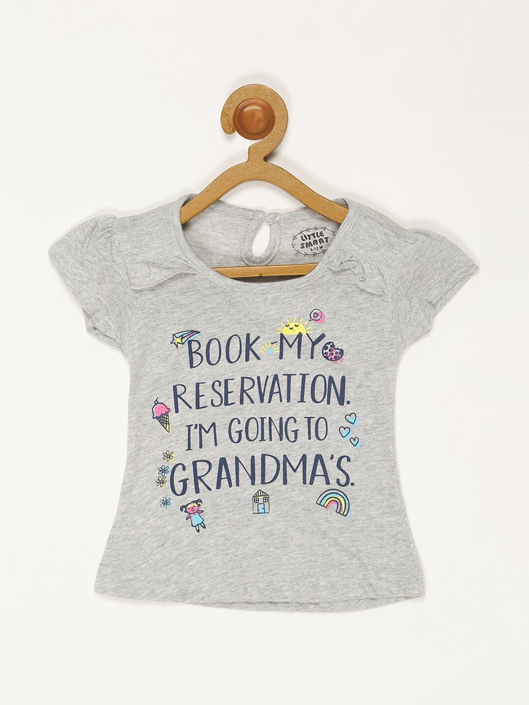 

V2 Value & Variety Girls Grey Printed Knitted Top
