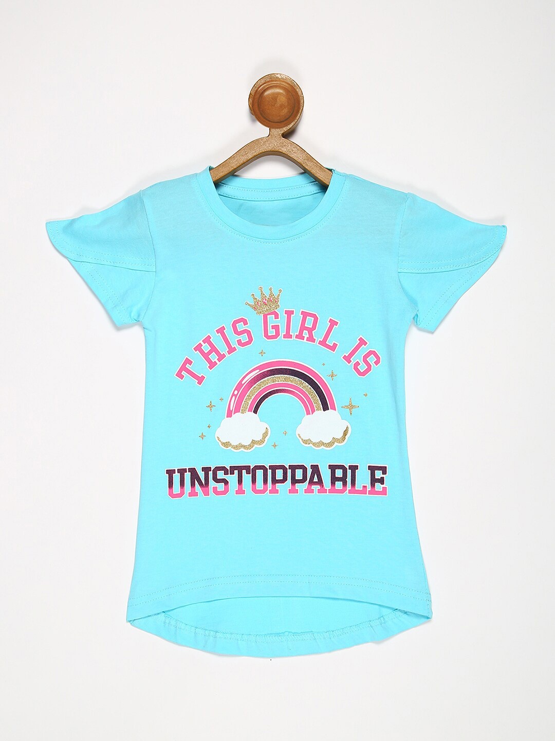 

V2 Value & Variety Girls Blue Print High-Low Top