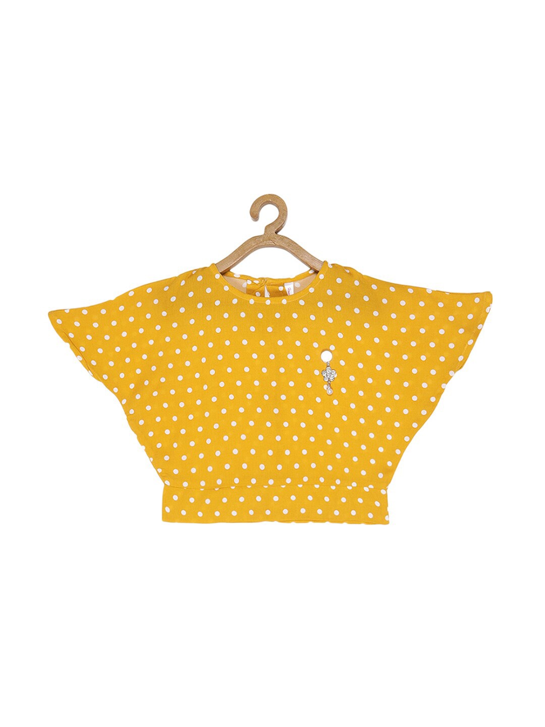 

V2 Value & Variety Kids-Girls Mustard Yellow Print Top