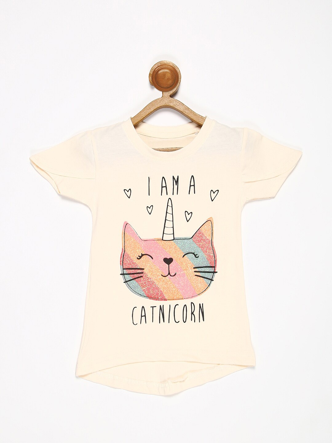 

V2 Value & Variety Girls Cream-Coloured Print Top