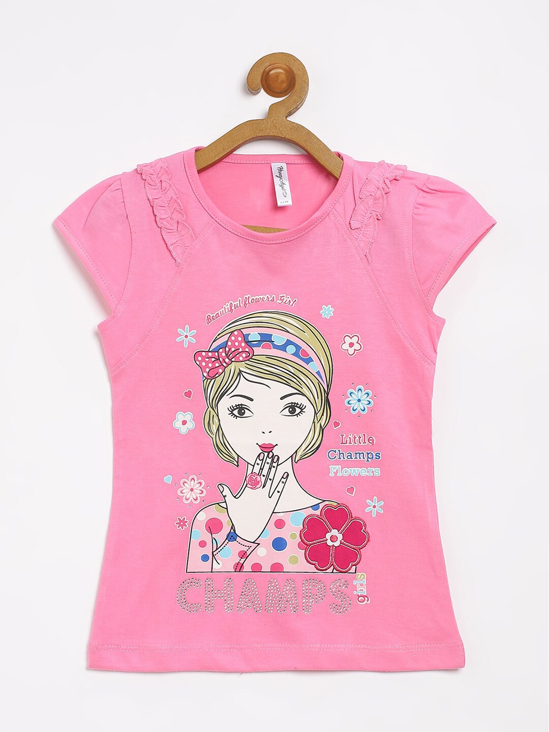

V2 Value & Variety Girls Pink Printed Top