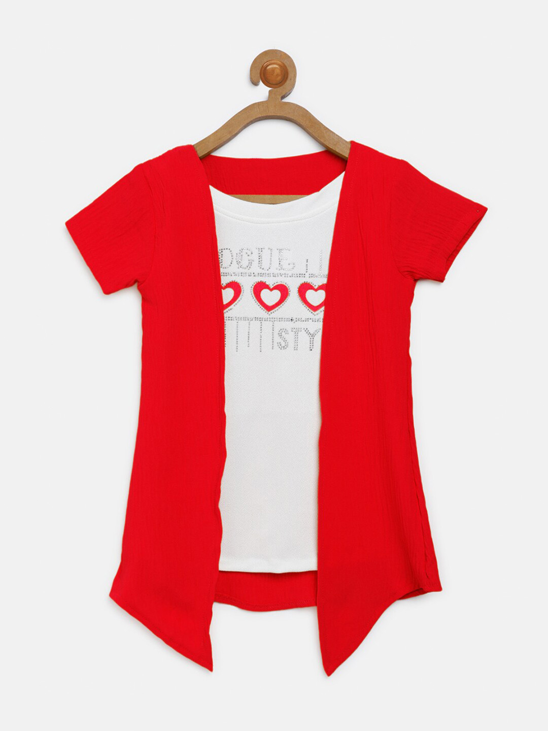 

V2 Value & Variety Girls Red Print Top