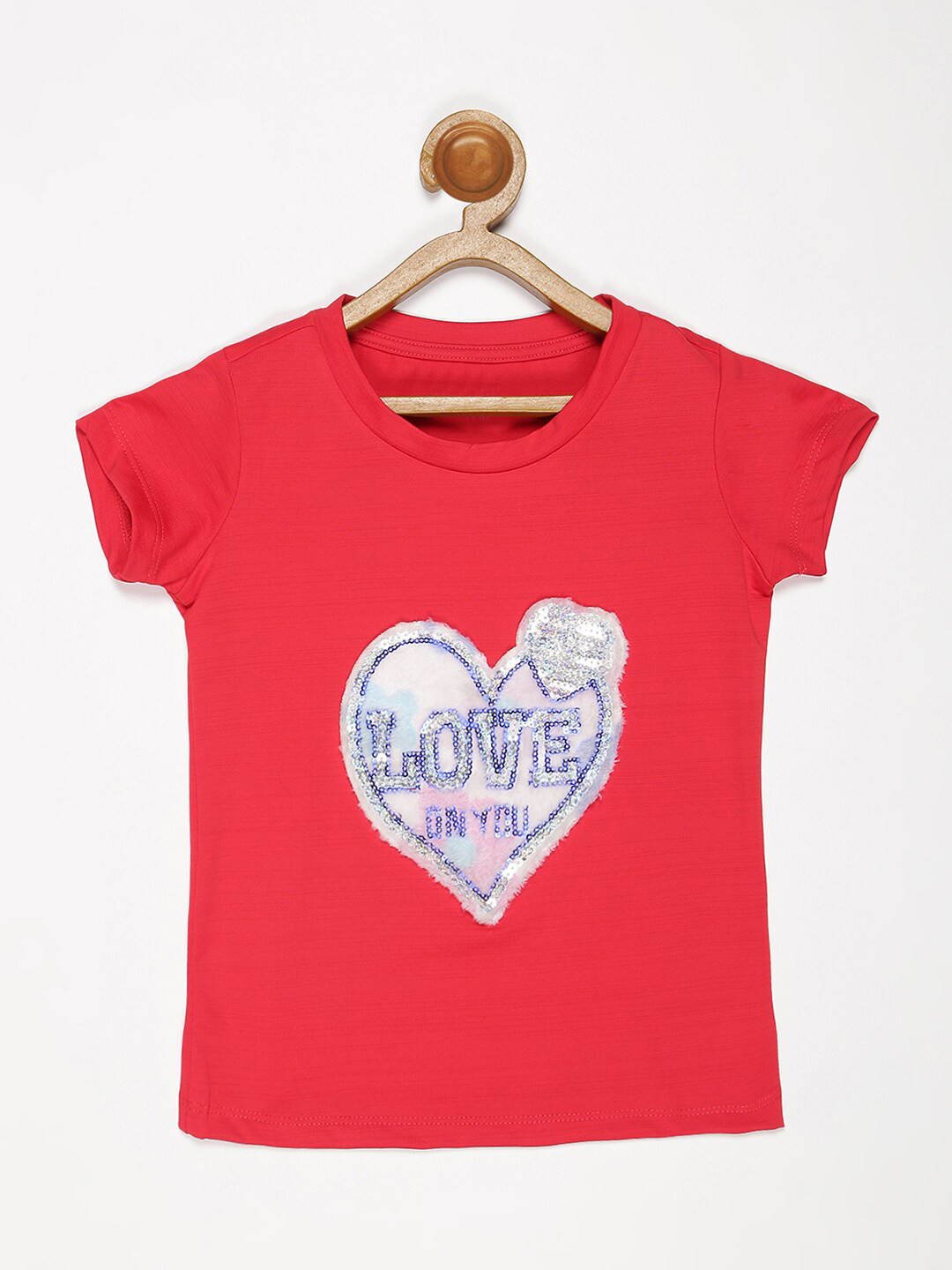 

V2 Value & Variety Girls Red Embellished Top