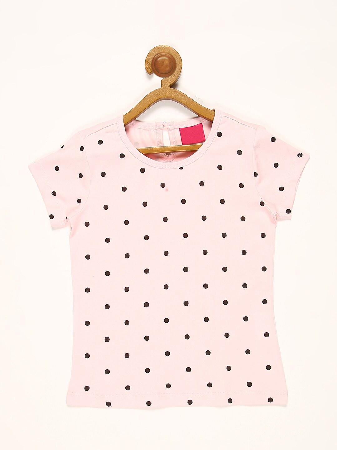 

V2 Value & Variety Girls Pink Polka Dots Printed Top