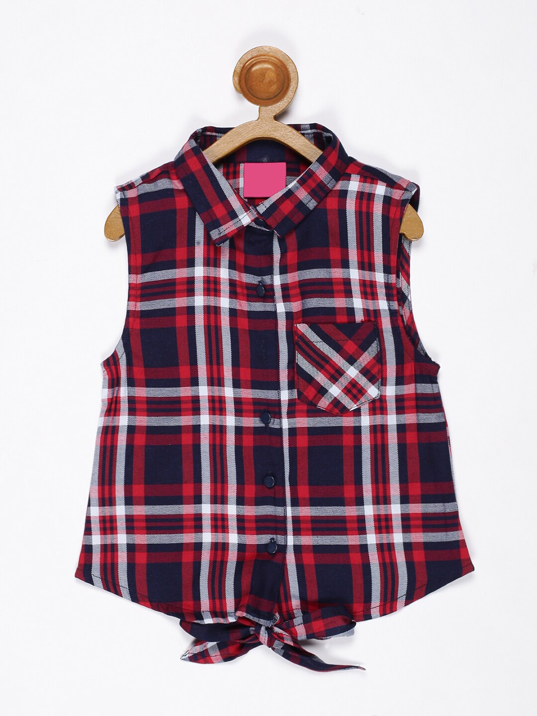 

V2 Value & Variety Girls Blue Checked Top