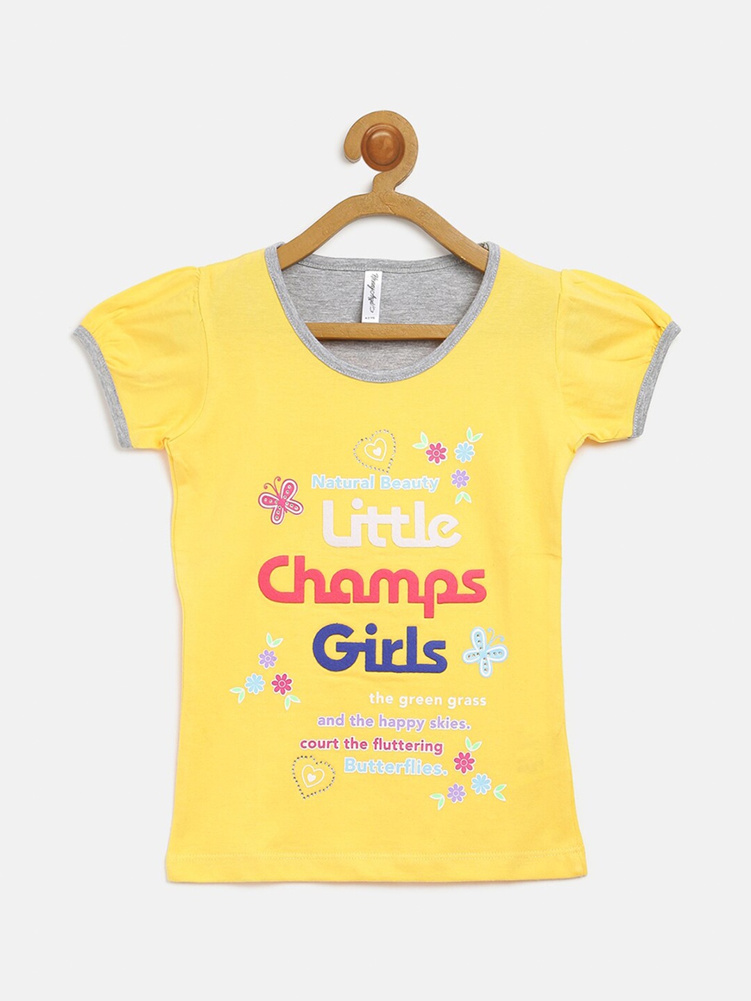 

V2 Value & Variety Girls Yellow & Blue Applique Top