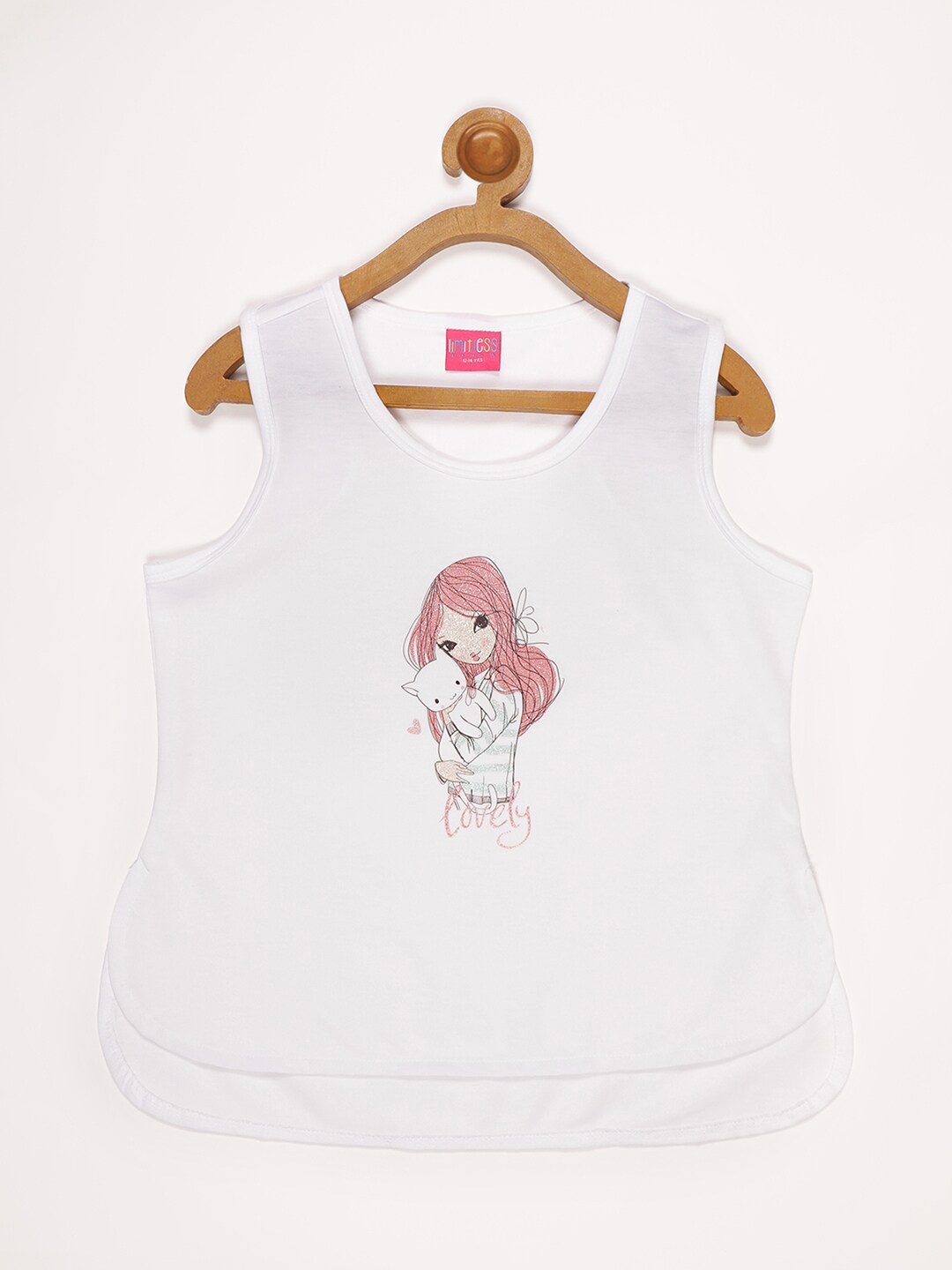 

V2 Value & Variety Girls White Cartoon Characters Printed Knitted Top