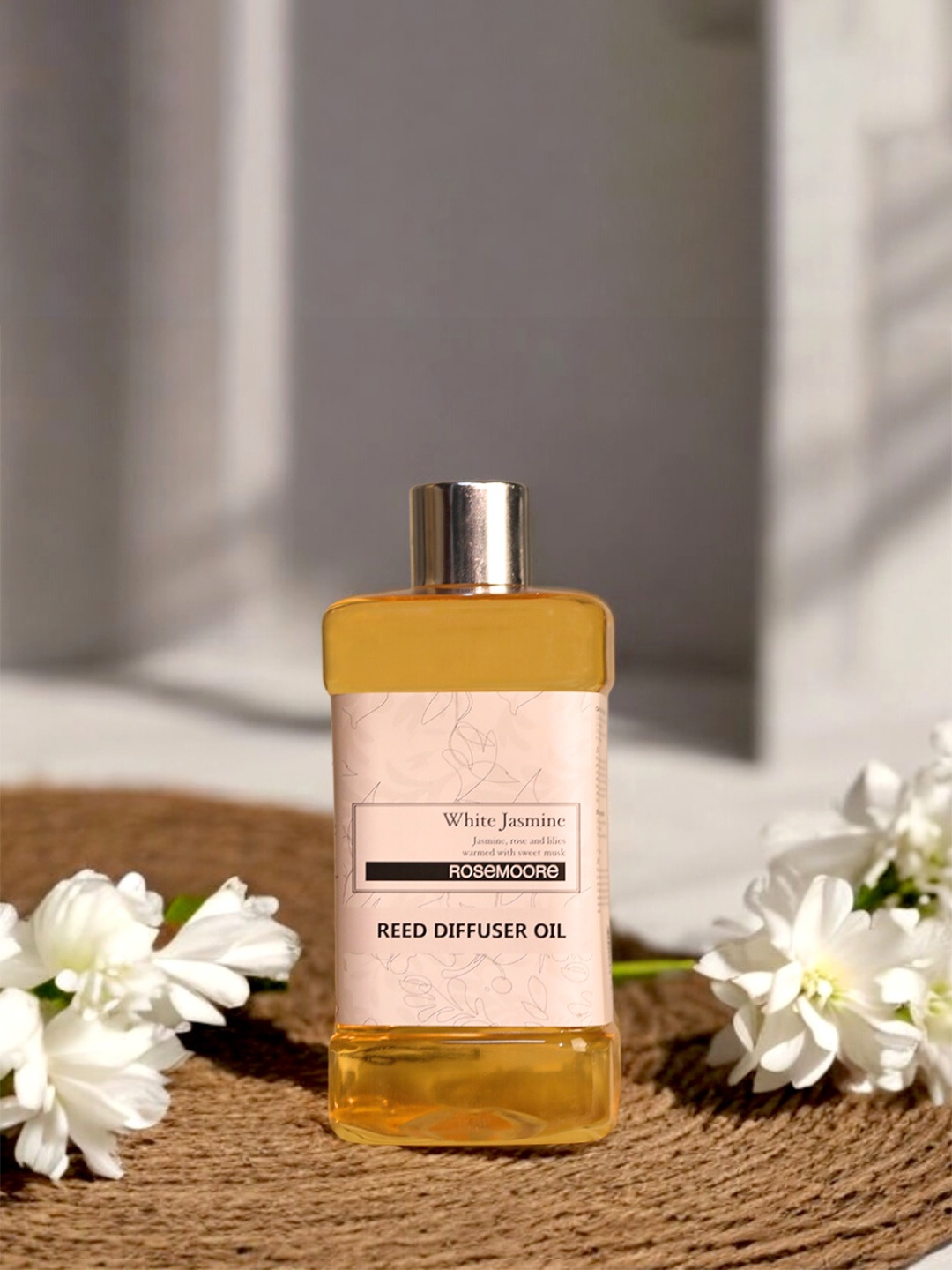 

Rosemoore White Jasmine Reed Diffuser Refill Aroma Oil 1Ltr, Transparent